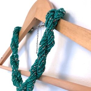 Teal Beaded Necklace