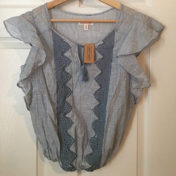 Light chambray crop top - Picture 1 of 3