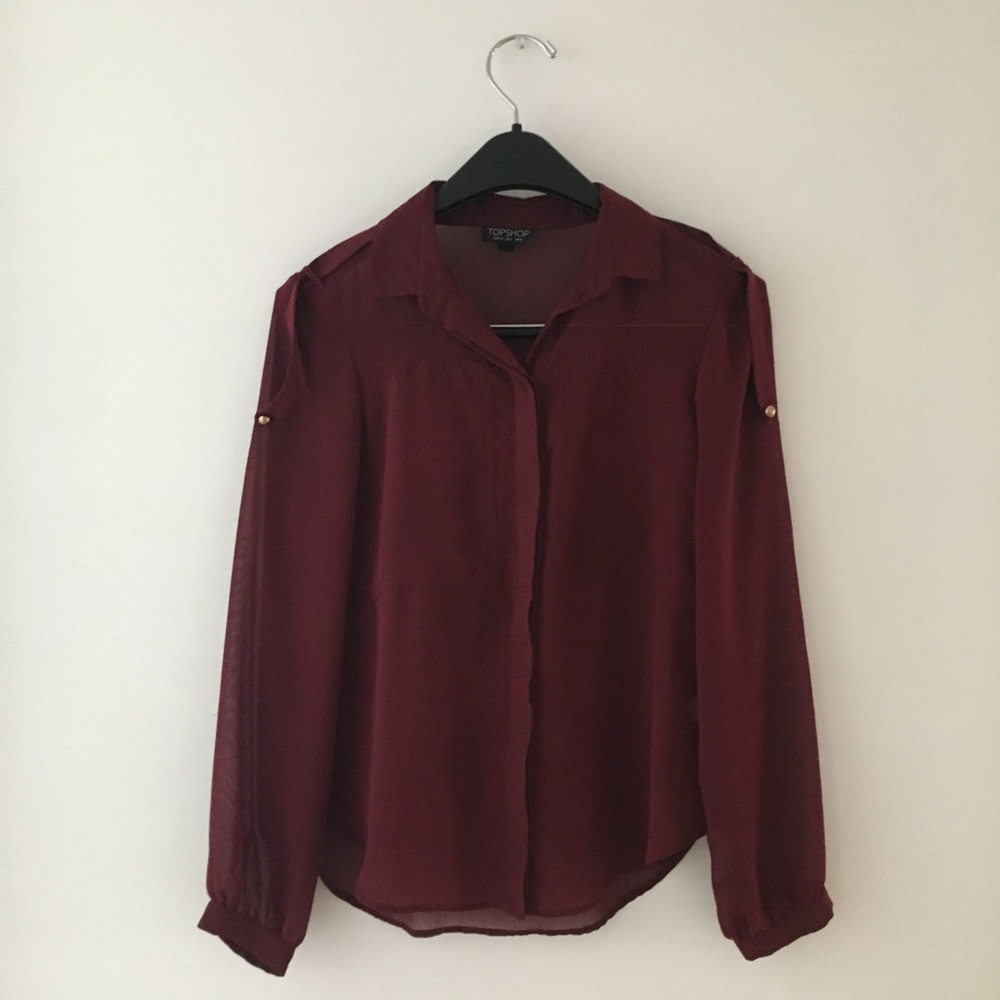 Topshop Maroon Blouse