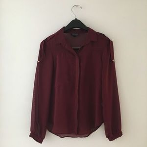 Topshop Maroon Blouse