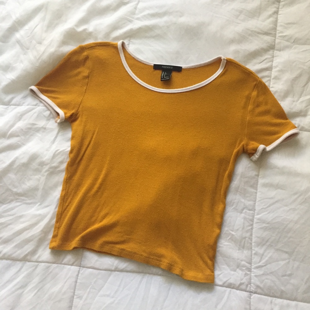 mustard yellow f21 top