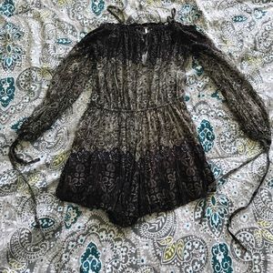 Free People Long Sleeve Off-the-Shoulder Romper