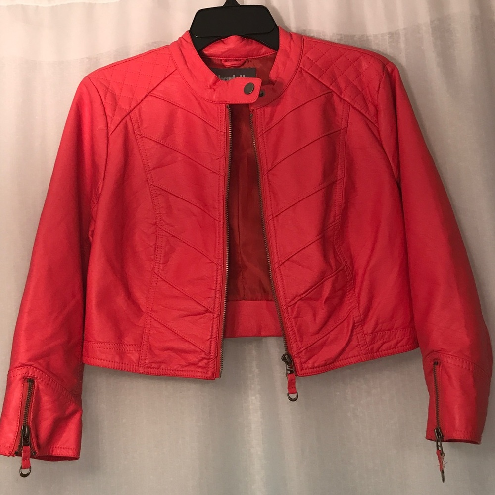 Charlotte Russe Coral Bomber Jacket