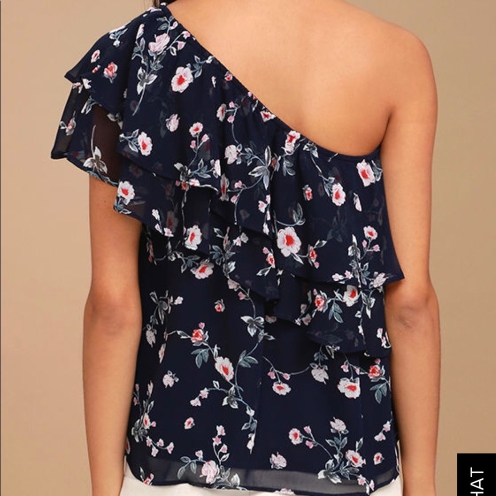 Off the shoulder floral shirt
