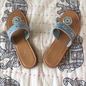 Teal summer flip flops