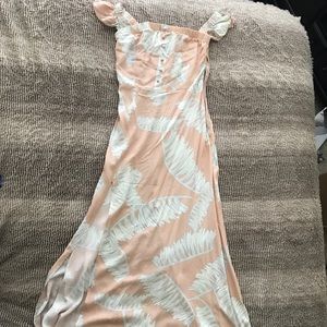 Palm print maxi dress