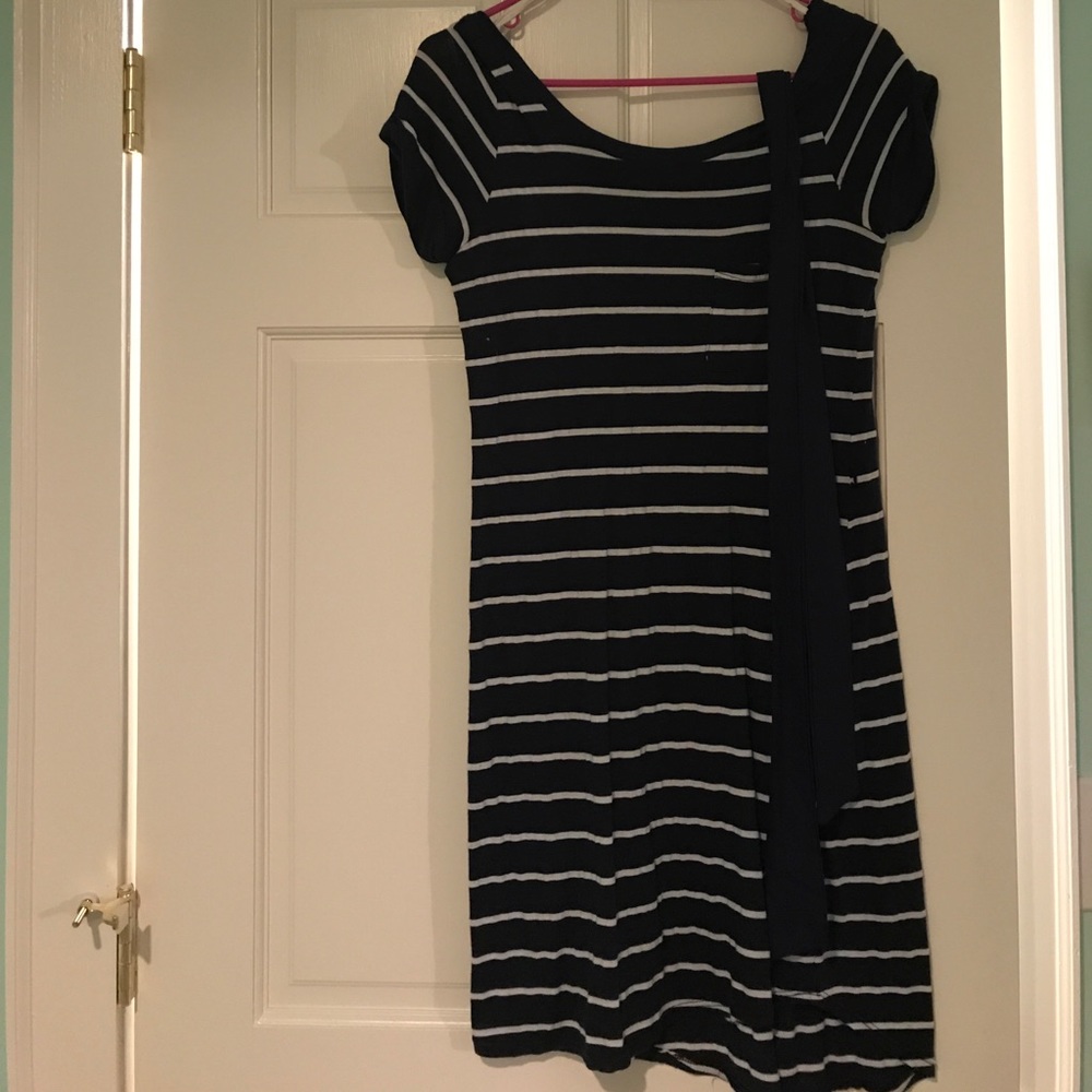 Splendid Navy/White Horizontally-Striped Dress