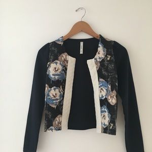 Dark Blue Floral Cardigan