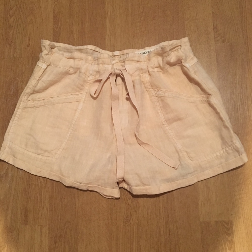 Blanknyc peach linen shorts