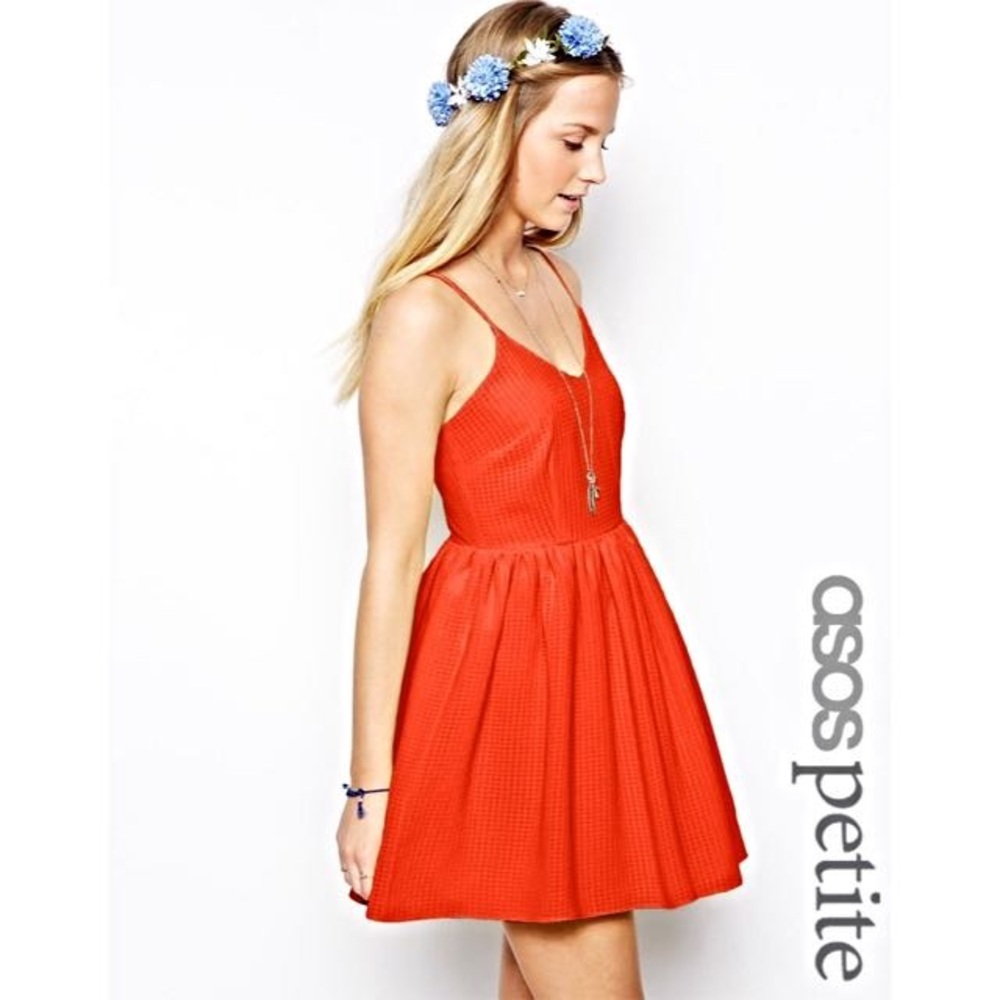 ASOS petite watermelon red dress