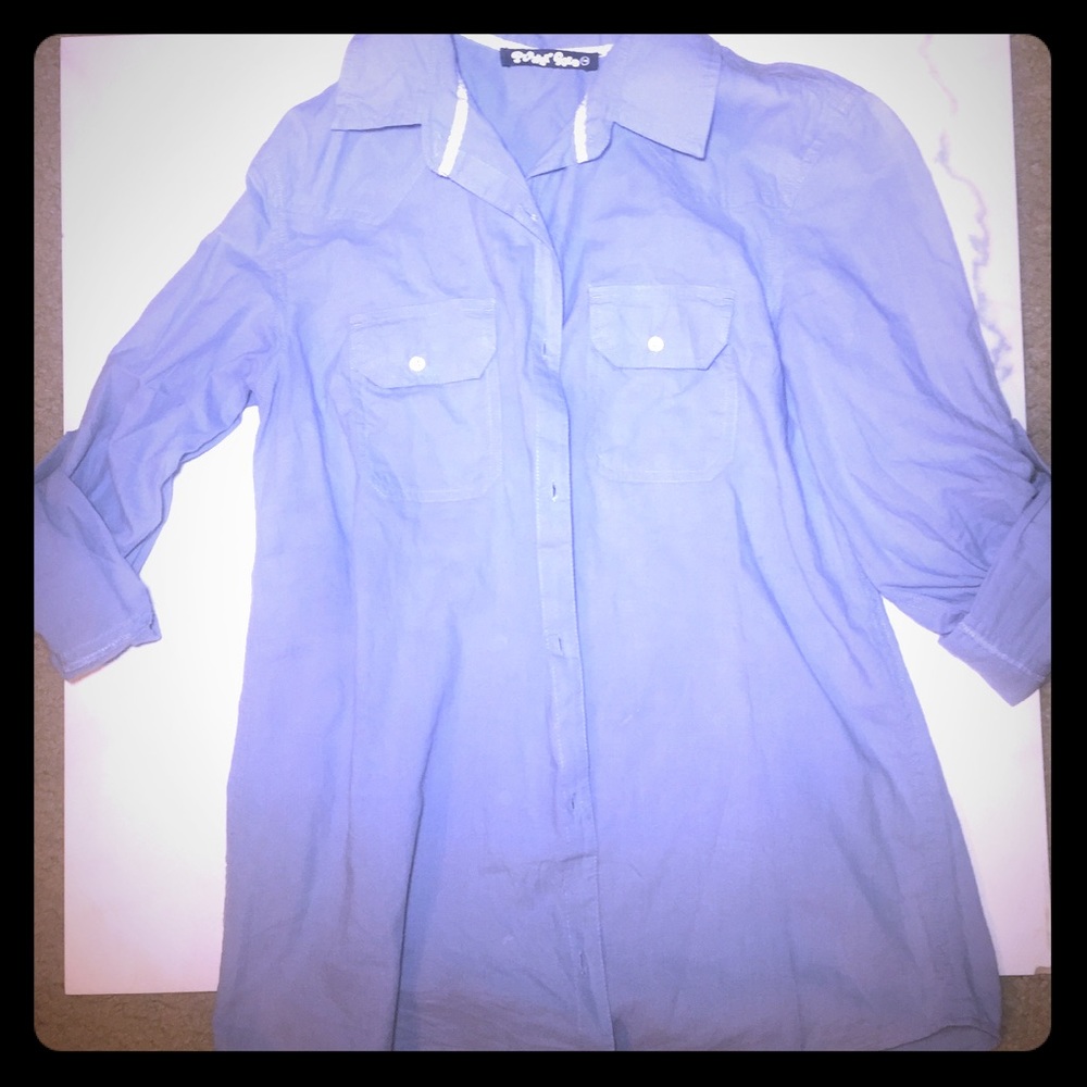 Blue Cotton Button Down