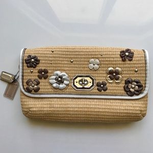 Coach Natalie Floral Straw Clutch