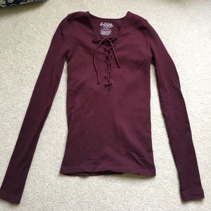 Free People Long Sleeve Tie up Shirt