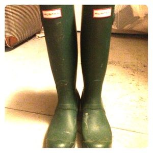 Green hunter boots