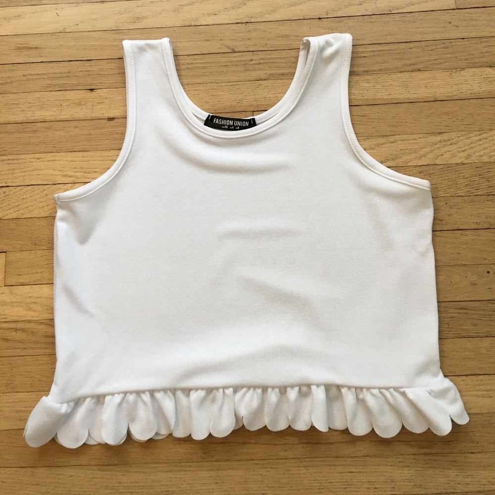 Fashion union cropped white tank