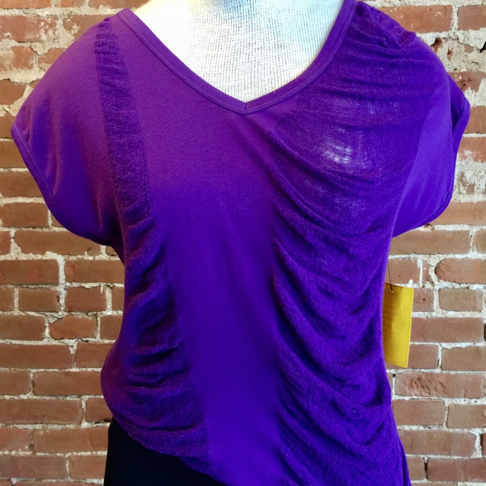 Egg plant shredded tee. Cobwebbing vintage tee - Picture 7 of 7