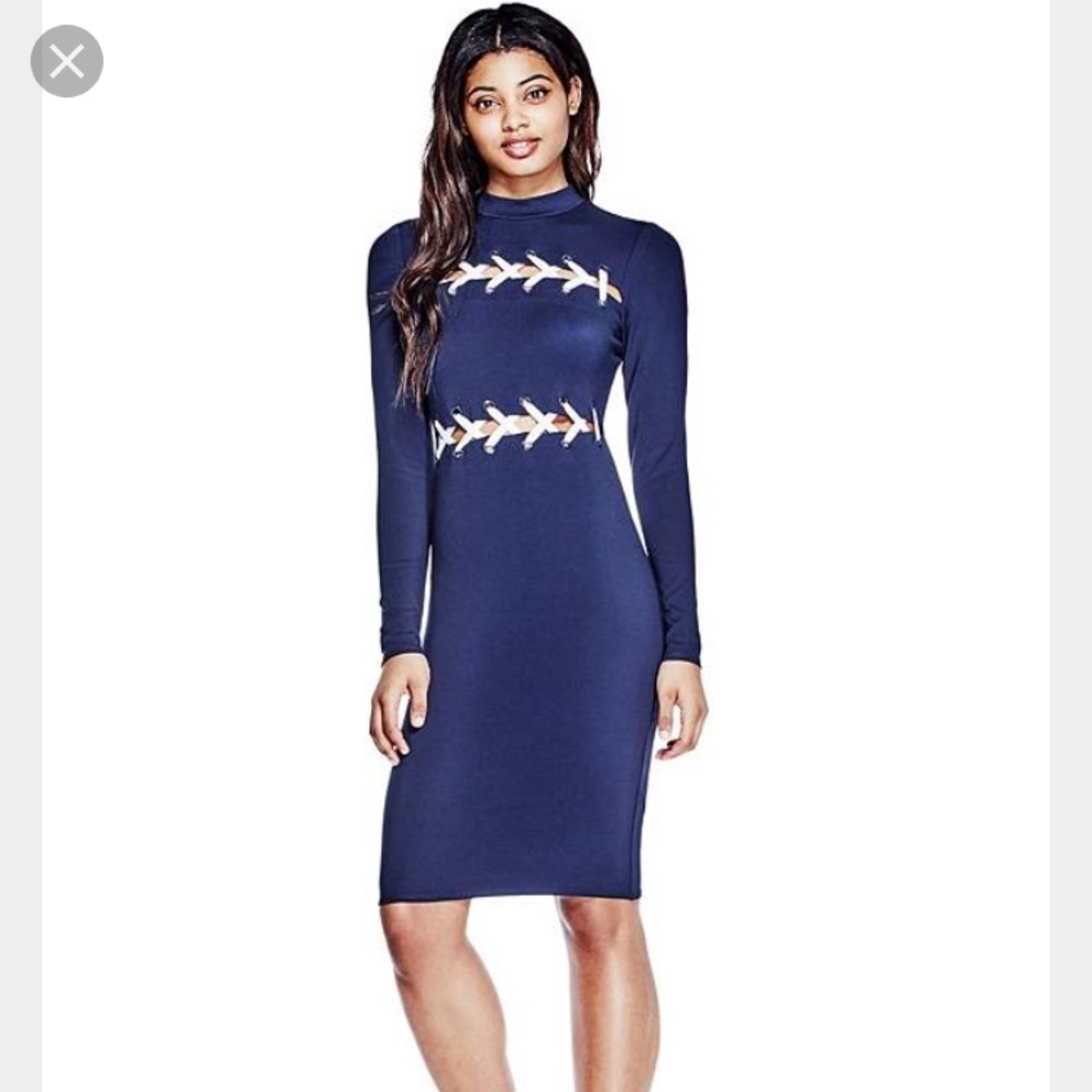 GUESS LACE UP DRESS - Picture 2 of 7