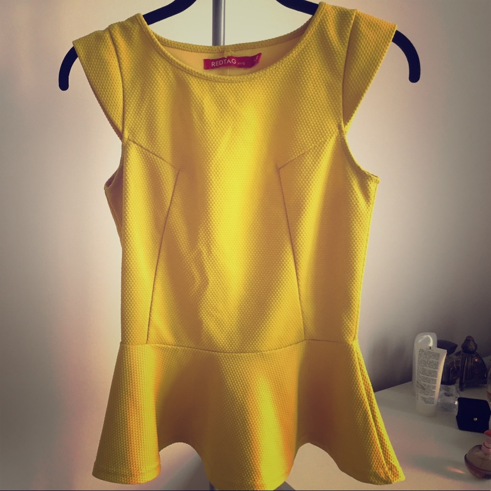 Yellow peplum shirt