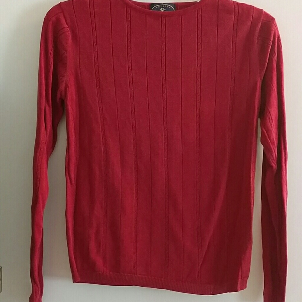 90s vintage red silk sweater size SP