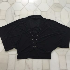 Lace up crop top