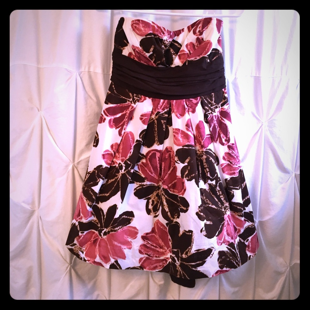 Speechless brown and pink floral mini dress