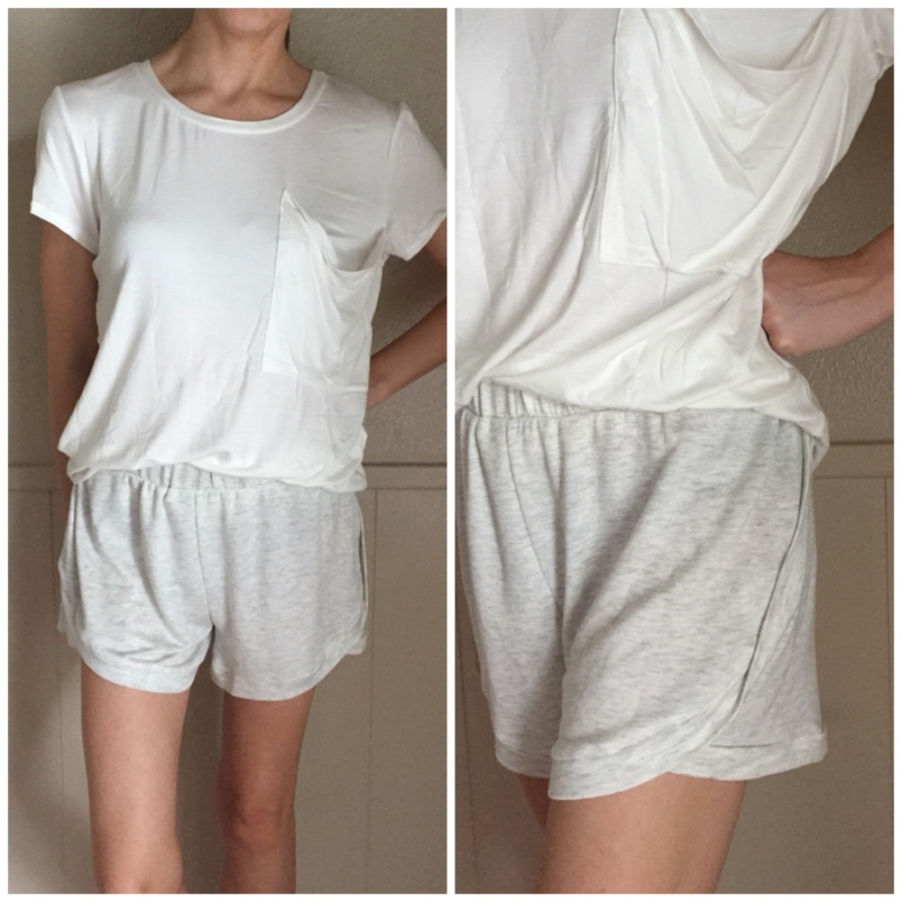 💥BLOWOUT SALE💥Softest Light Grey Tulip Shorts - Picture 3 of 5