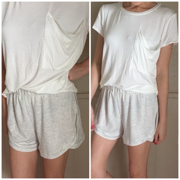 💥BLOWOUT SALE💥Softest Light Grey Tulip Shorts - Picture 4 of 5