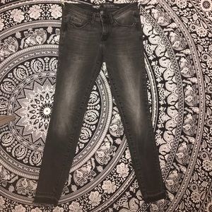 Dark grey distressed jeans