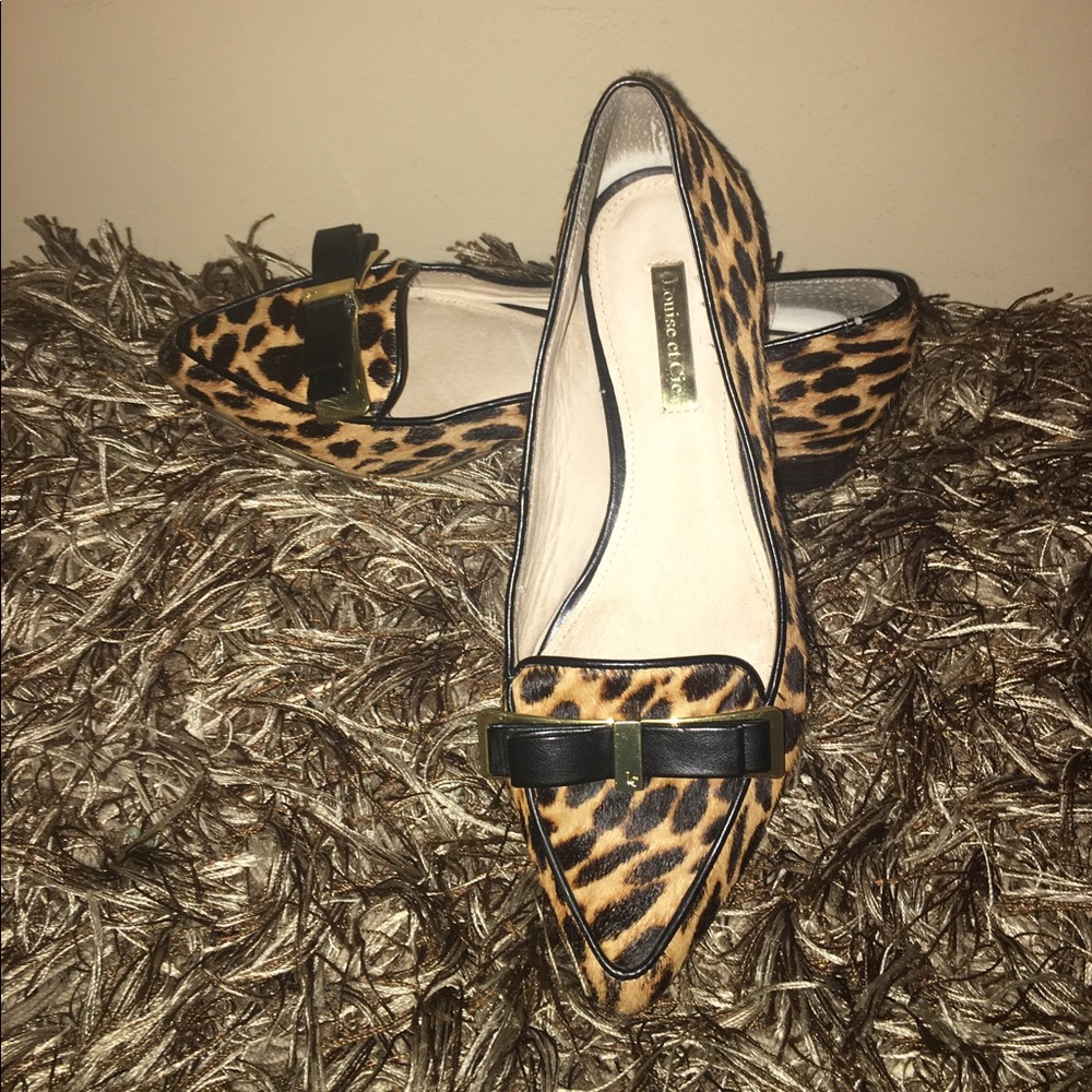 Louise et Cie Danae Leopard Pointy Toe Loafers