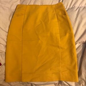 Mustard pencil skirt