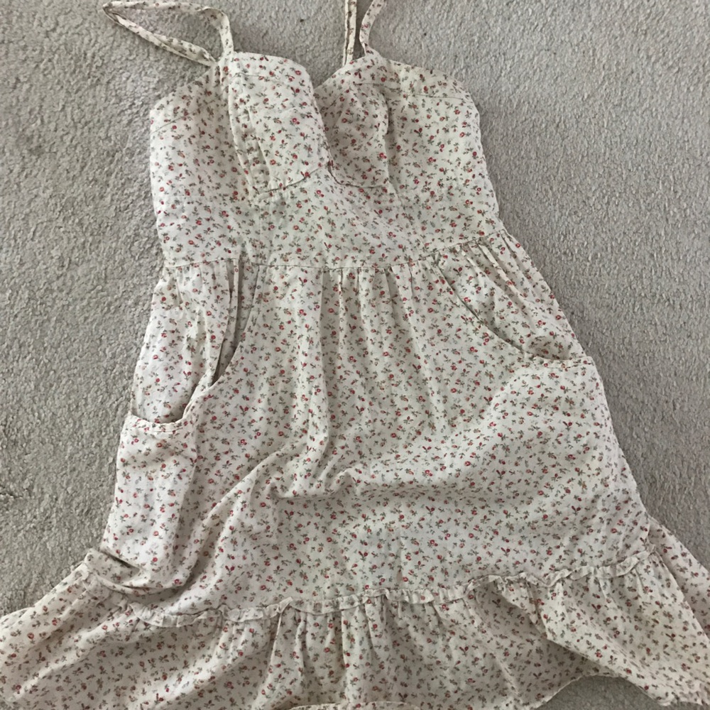 Pretty Fall Boho Dress with Small Flower Print