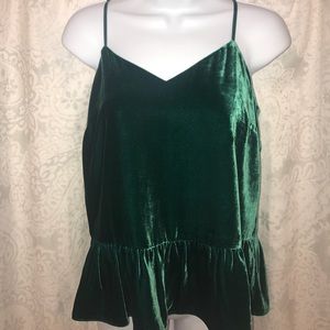 J.Crew winter 2016 velvet camisole in jade