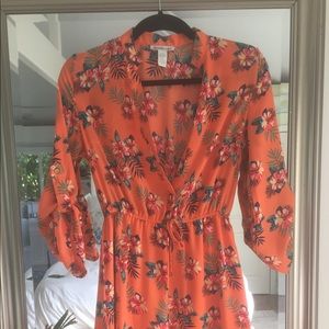 Hawaiian style summer dress in orange