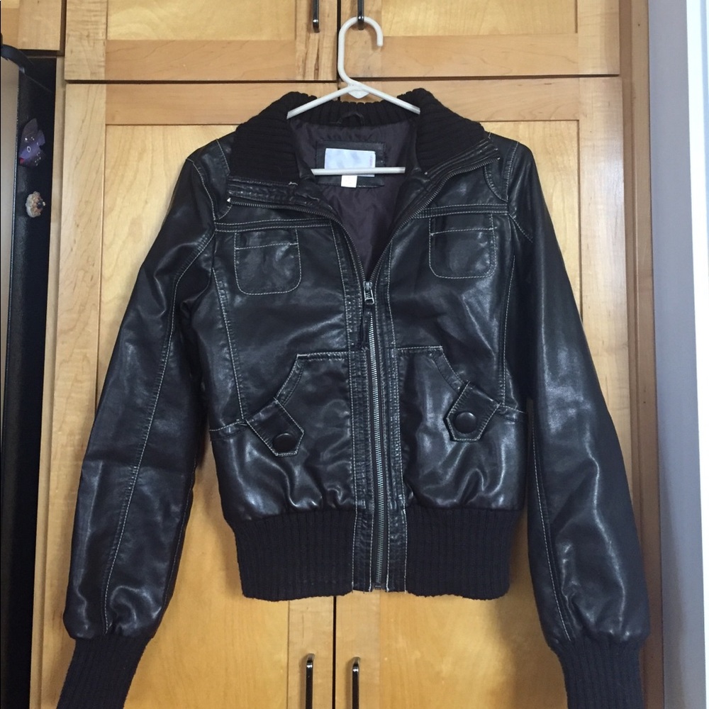 Brown leather jacket