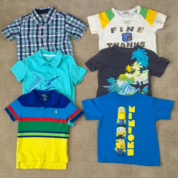 various Other - Bundle of six T-shirts & collar shirts for 3T boy