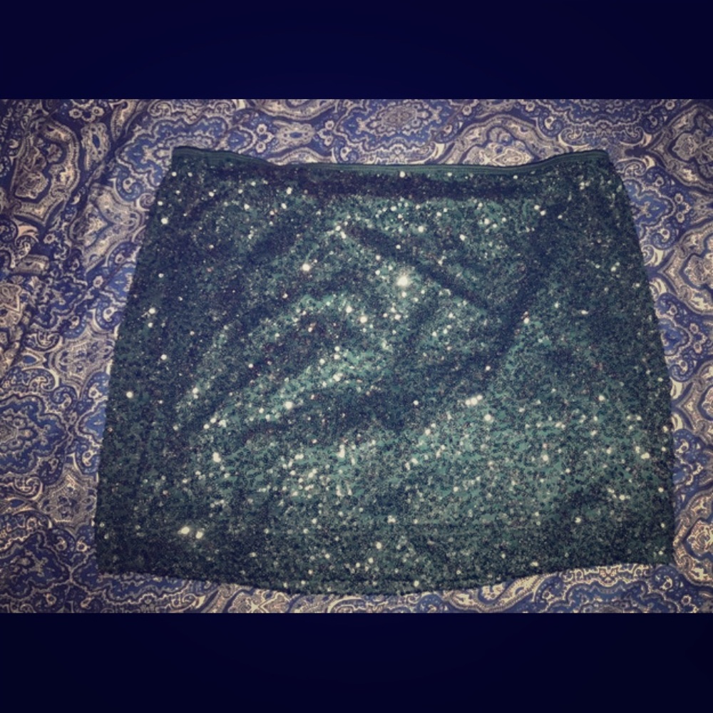 Express Blue Sequin Miniskirt