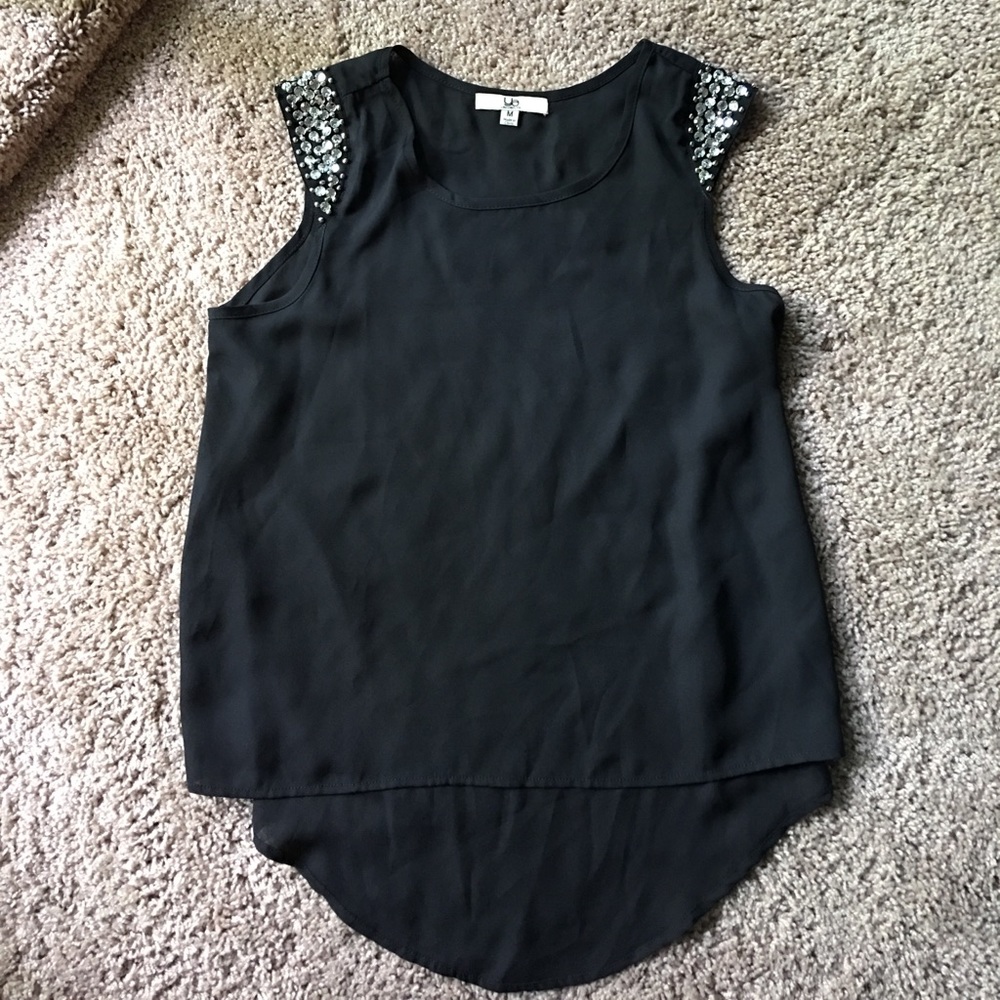 Black rhinestone tank