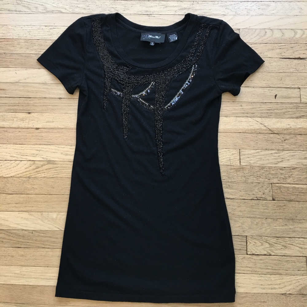 Black embellished Miss Me tshirt