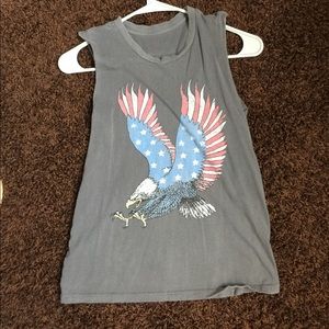 Brandy Melville Grey Eagle muscle-tee