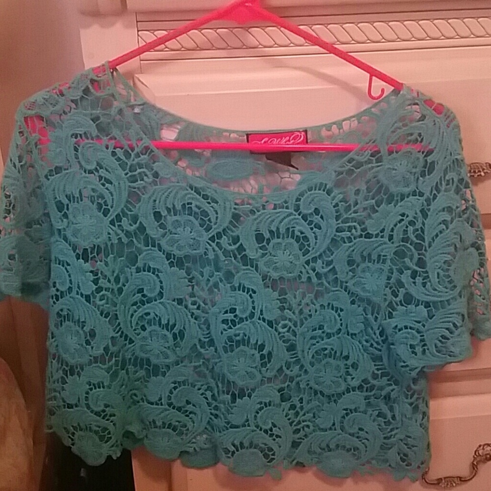 Blue crop top