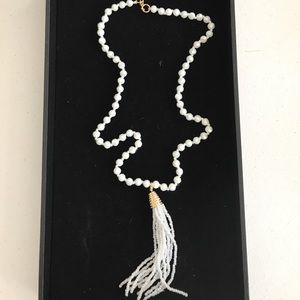 White bead necklace