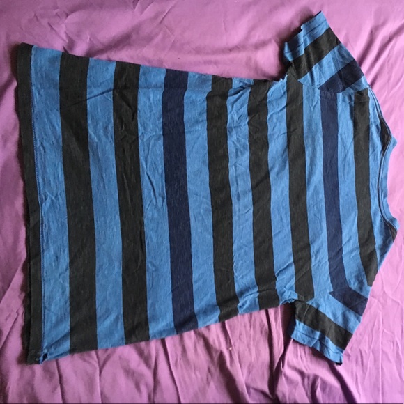 American Eagle Stripe Tee XS Blue Black - Picture 4 of 4