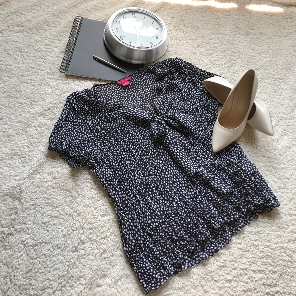 Chiffon polka dot blouse