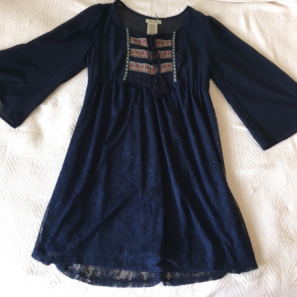 Navy blue boho dress