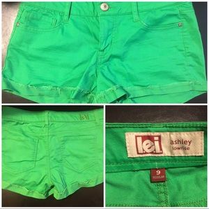 Green Jean Shorts