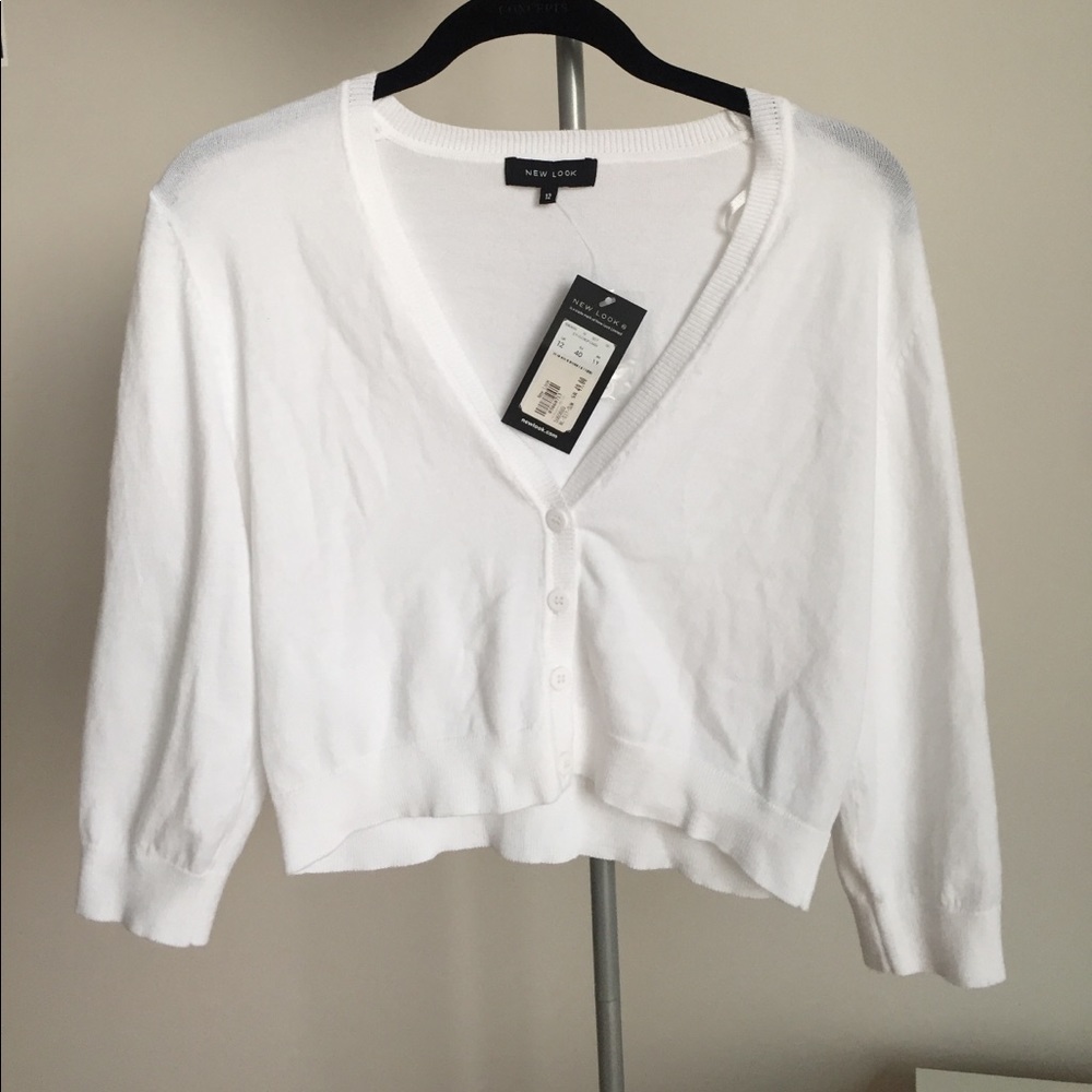 White cropped sweater