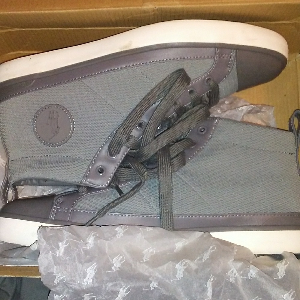 Mens gray hightop Polo shoes size 11