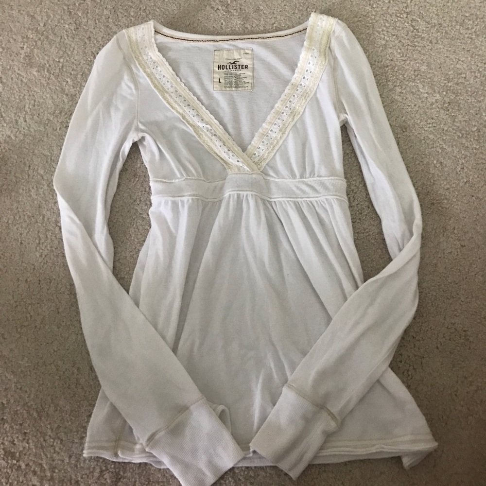 White Hollister Long Sleeve Top