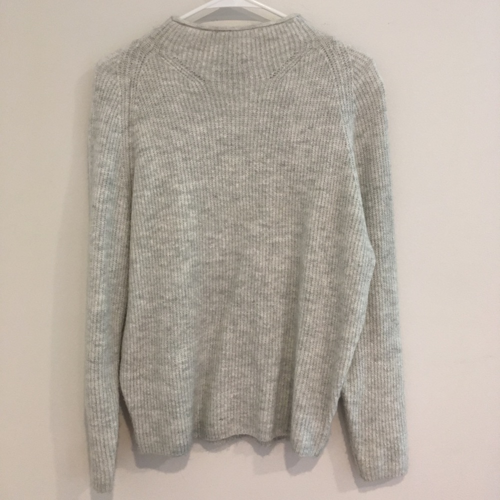 The Limited Mock Neck Pullover Sweater-- Grey
