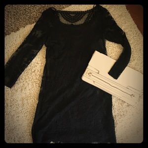 Black lace overlay dress ( dress only )